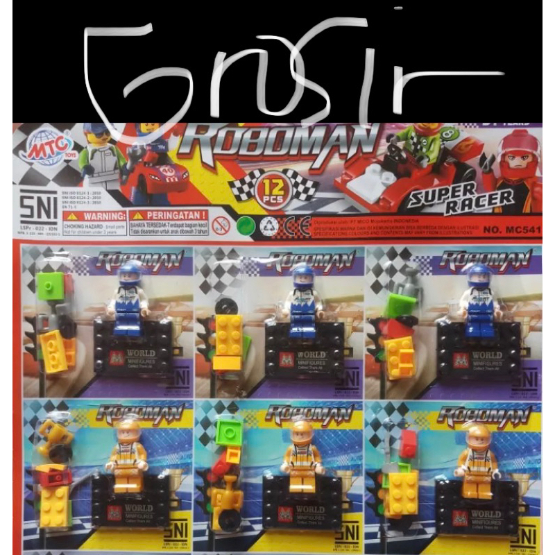 brick roboman super racer car / figure balok susun rakit / mainan bricks / mainan edukasi anak