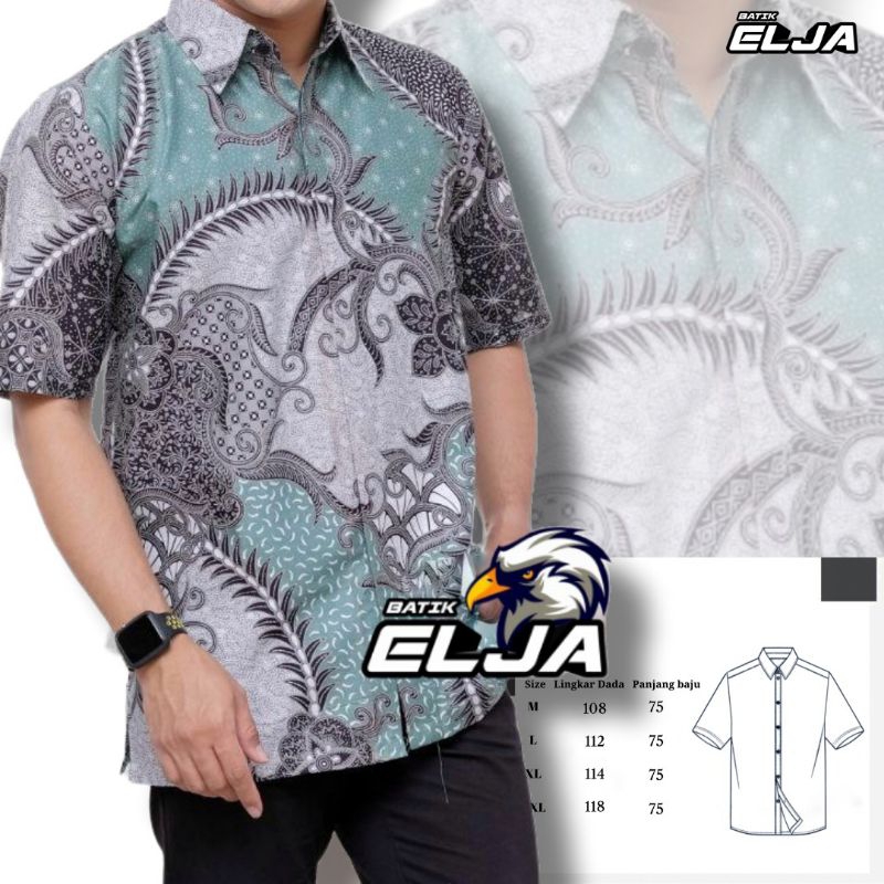 Baju batik lengan pendek hem pria seragam kantor kerja dan lain lain