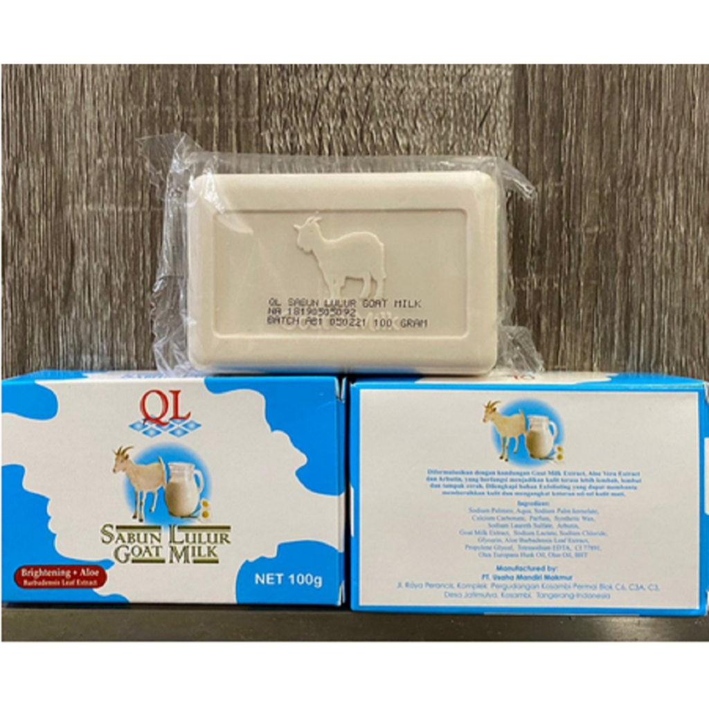 ✨SHASYA✨QL Cosmetic Sabun Lulur Goat Milk | Sabun Putih 100g ✔️BPOM