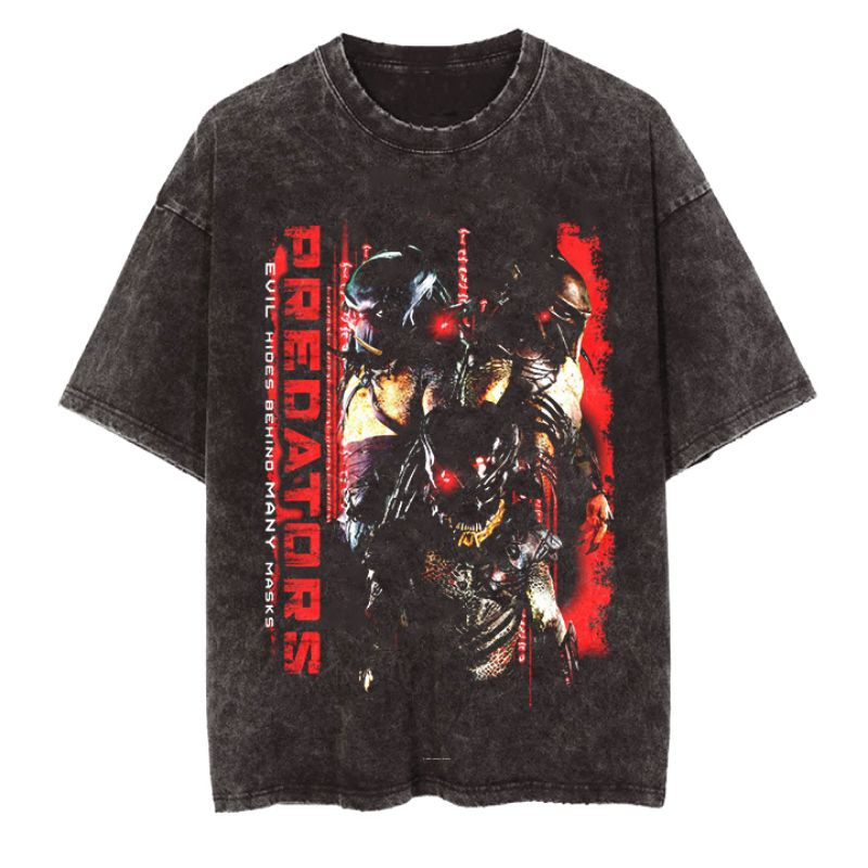 Predators Movie Vintage T-shirt/Kaos Film Predators Vintage Wash Style Oversize