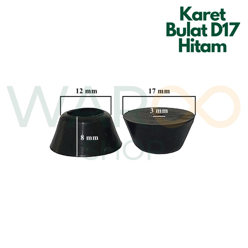 Karet Pelindung Alas Kaki Furniture Meja Kursi Rak Box Elektronik Kayu Bulat Diameter 17 mm D17 Hita
