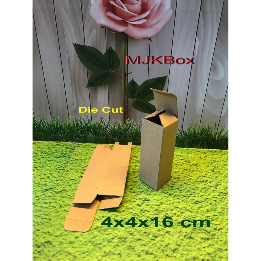 

Kardus karton box uk.4x4x16 cm,..Die cut Polos baru