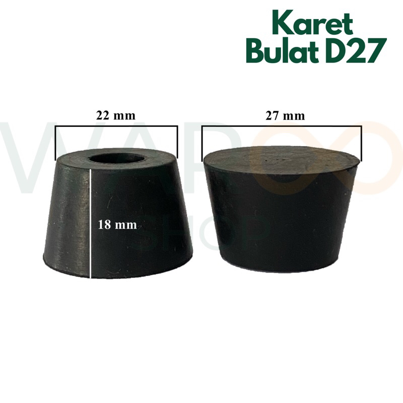 Karet Pelindung Alas Kaki Furniture Meja Kursi Lemari Rak Box Elektronik Kayu Bulat Diameter 27 mm D