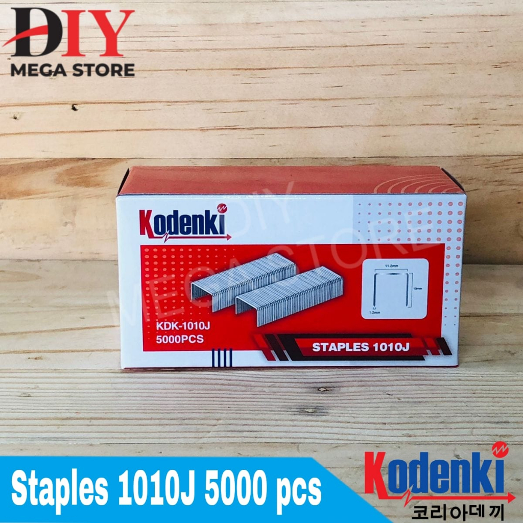

Kodenki isi staples tembak (angin) 1010J refill steples 1010 J 5000pcs Kodenki Isi Staples 1010J Paku Tembak Isi 5000 1010 J