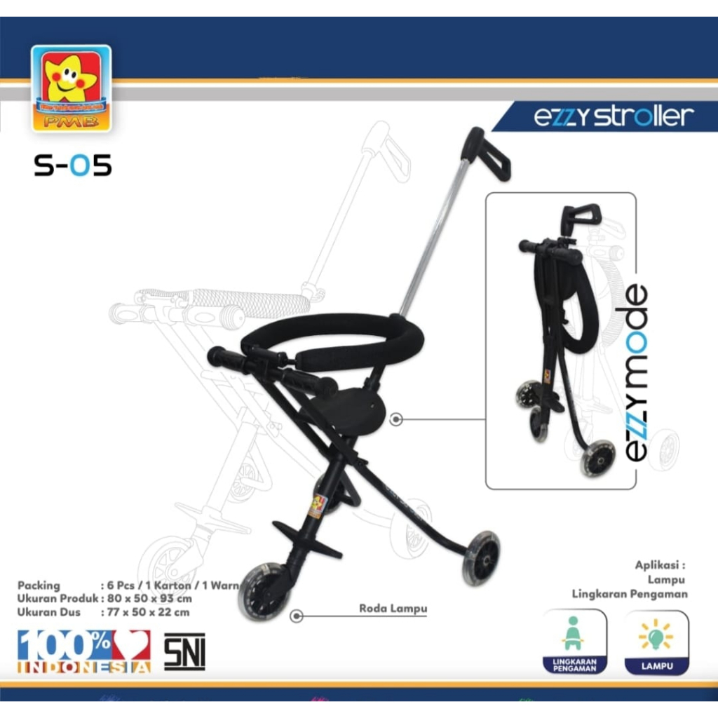 KERETA DORONG ANAK STROLLER EXOTIC MAGIC STROLLER LW 001 RODA 5 STROLLER TONGKAT DORONG BISA DISTEL KETINGGIAN BISA DILIPAT/LW 118/LW 979/LW 002/LW 011/LW 938/B-V7/LW 116/LW 134