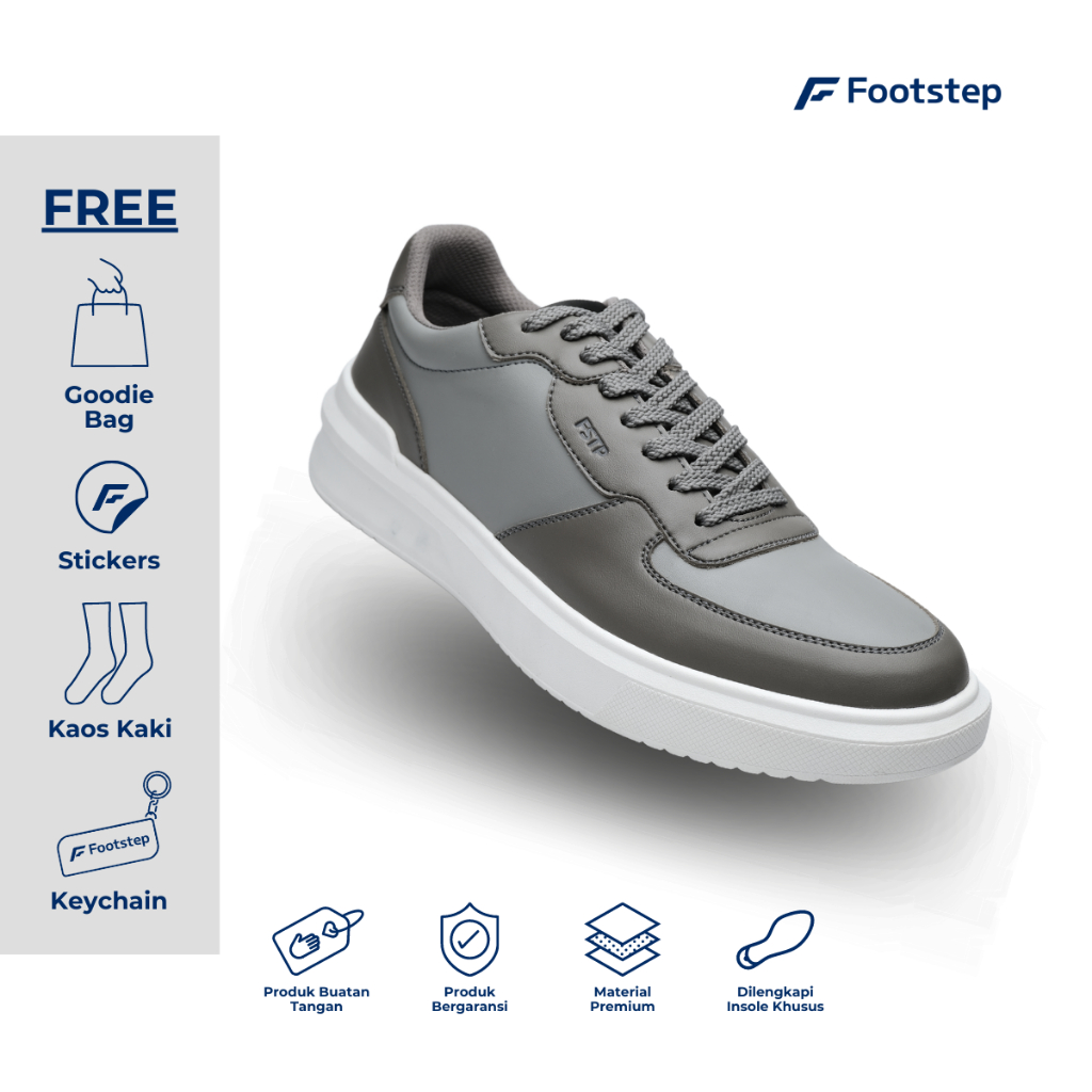 Footstep Footwear Sepatu Pria Sneakers Alpen Grey White Original Shoes