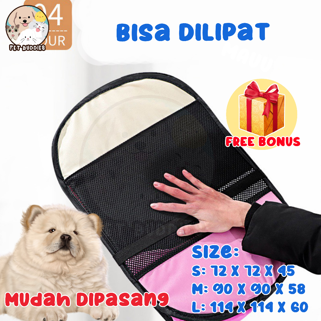 [FREE BONUS]PlayPen Kandang Main Lipat Kucing dan Anjing Foldable Pet Fence