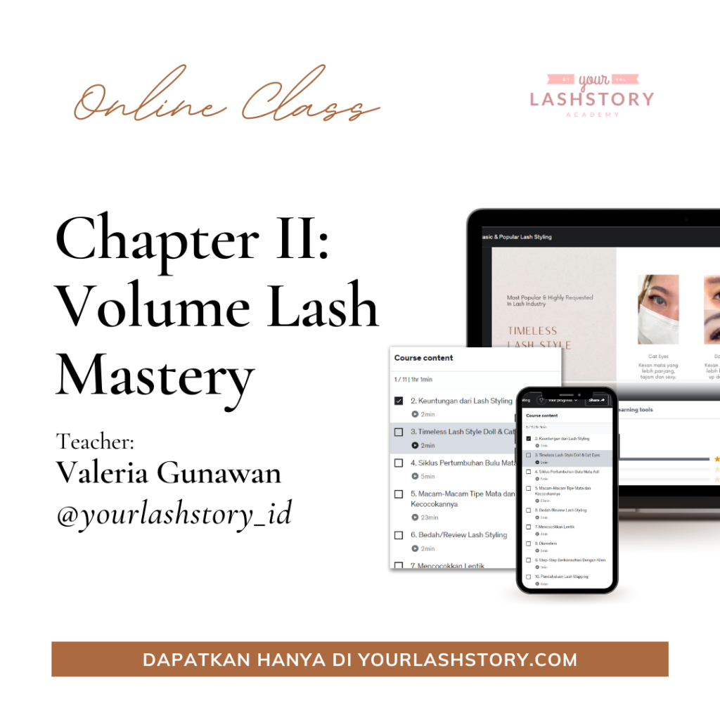 Kursus Online Volume Lash Eyelash Extension Sambung Bulu