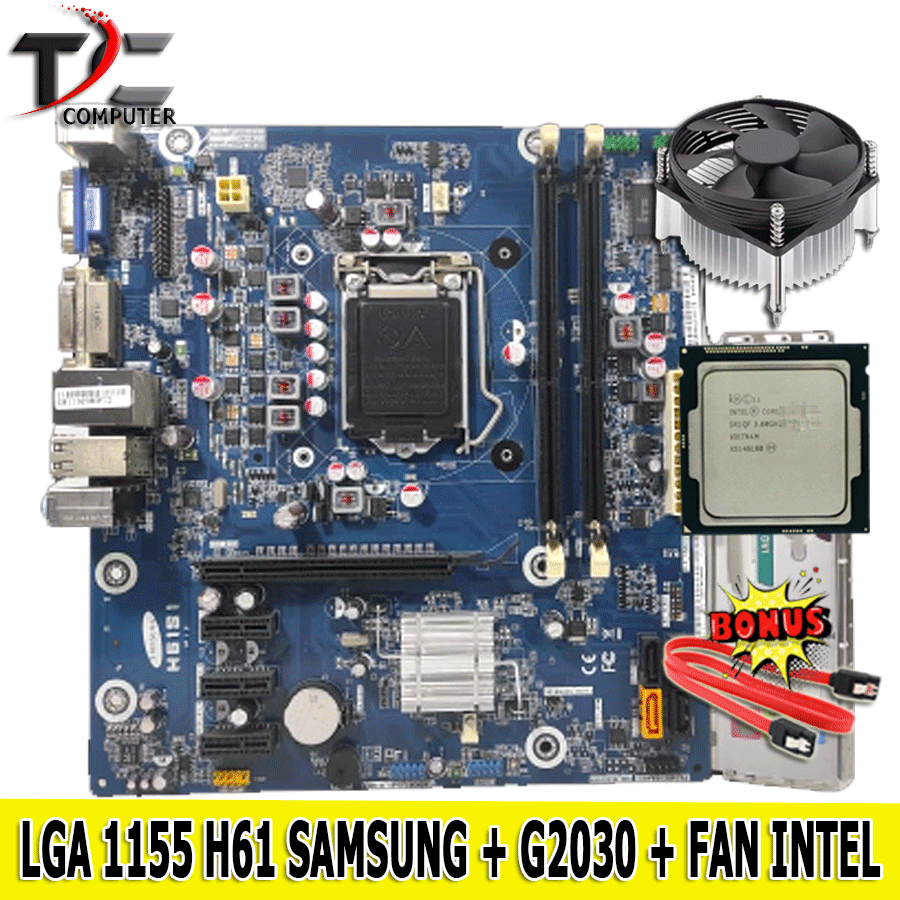 MOBO LGA 1155 MAINBOARD H61 PC DDR3 Plus PROCESSOR PENTIUM G 2020/2030