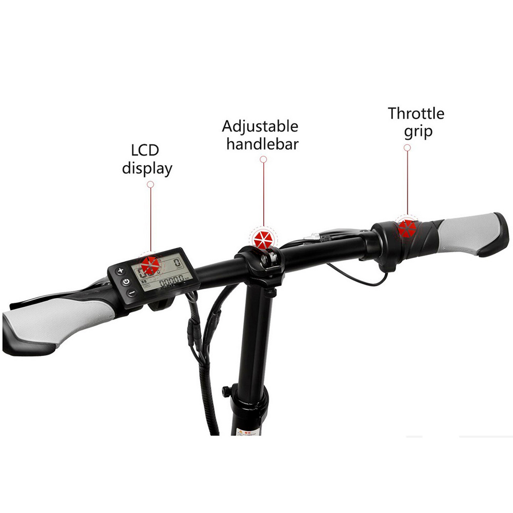 Lankeleisi Sepeda Listrik Lipat Folding Bike Moped 36V 8.7AH - G100 - Black/Gray