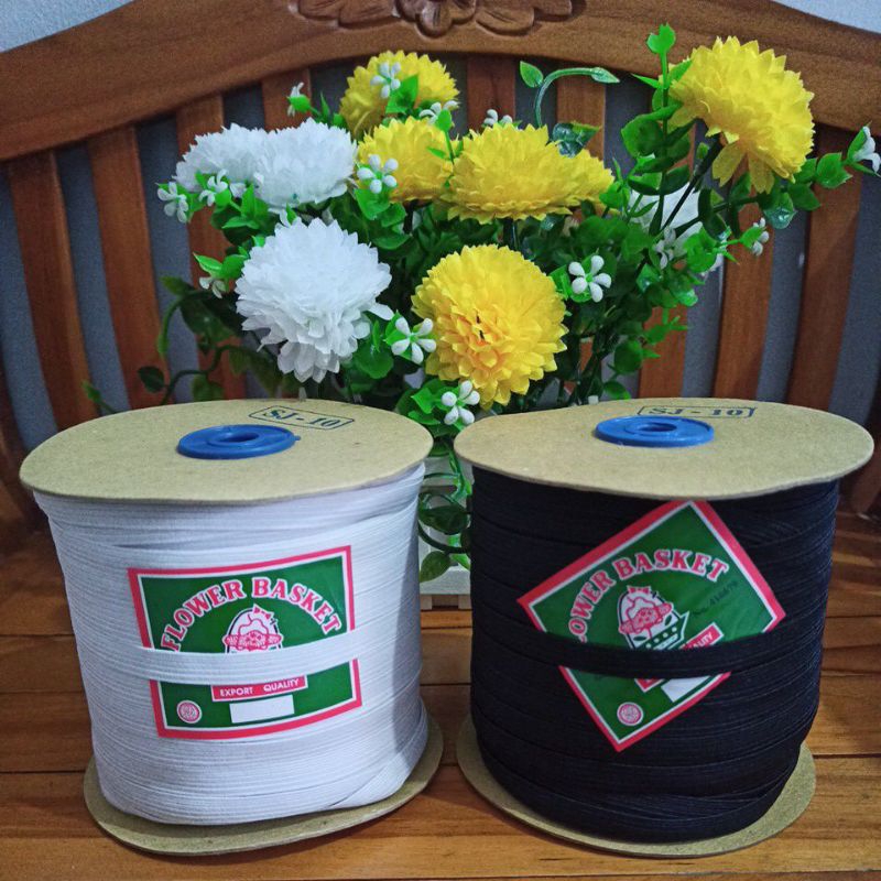 Nobira98 Karet Elastis Sj 10 Flower Basket Hitam Dan Putih