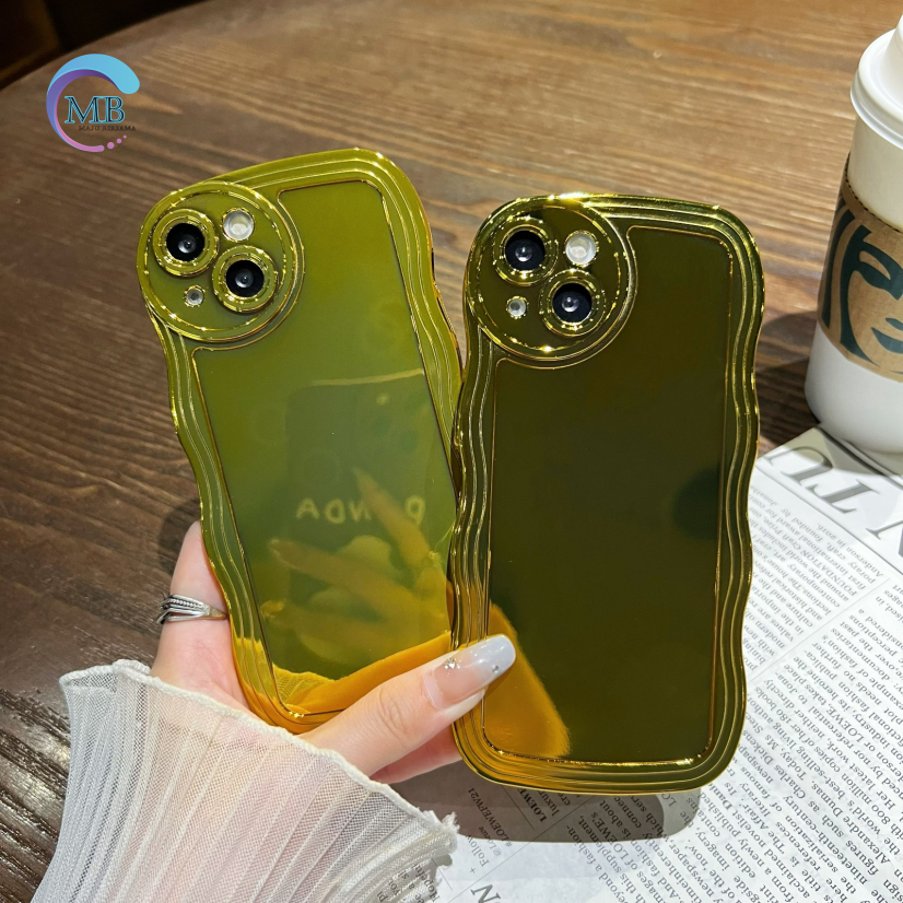 SOFT CASE SOFTCASE TPU WAVE GELOMBANG GOLD FOR OPPO A5S A7 A11K MB4695