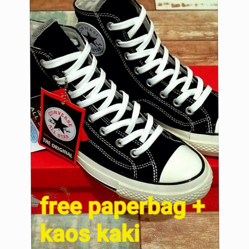 Sepatu Converse 70s High Black Egret Grade Ori Gloosh mengkilap