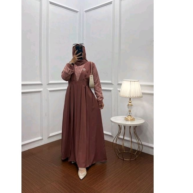 Ilona dress linen mix brokat ootd style modis baju kondangan masa kini