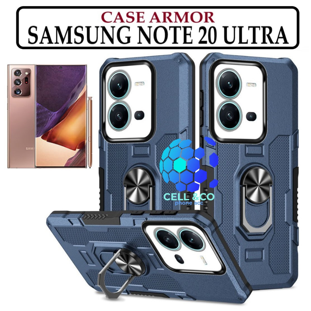 Case Armor SAMSUNG GALAXY NOTE 20 ULTRA Iring Cincin Magnetic Kesing Hp Protect kamera Premium Hard Case Standing Robot Pelindung Kamera