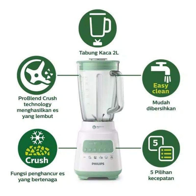 blender Philips HR 2221 problend kaca