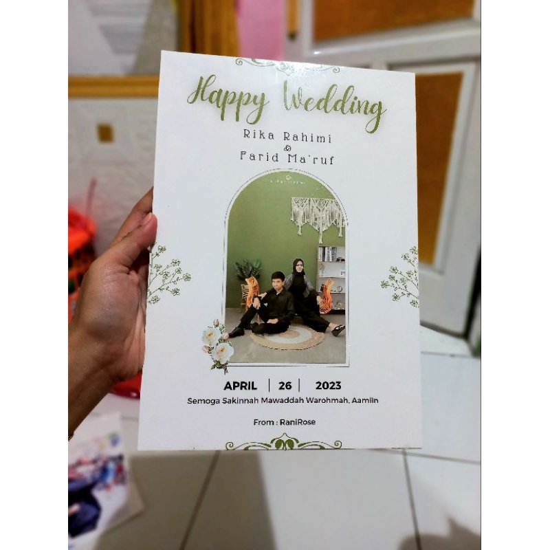 FOTO PAPAN KAYU MDF UNTUK WEDDING / TUNANGAN / KADO