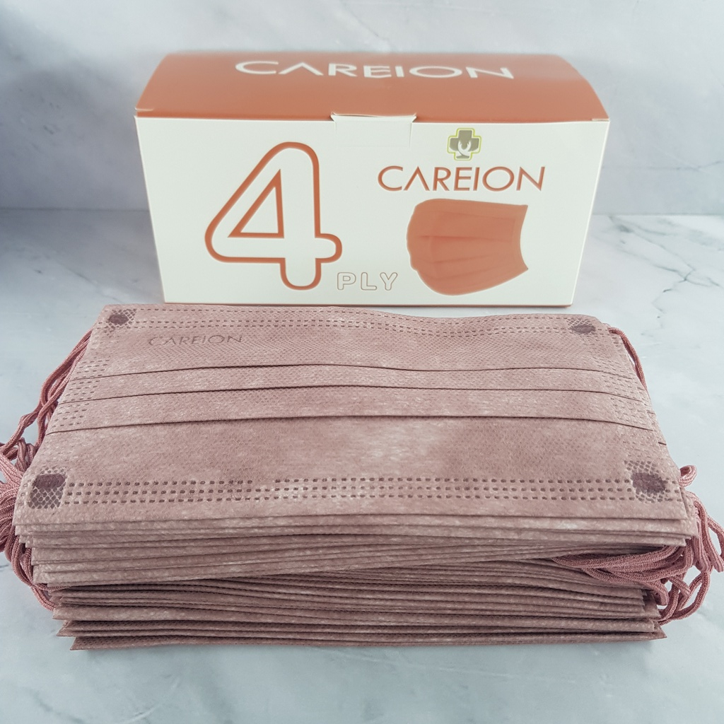 ENZ ® MASKER EARLOOP CAREION EMBOS PREMIUM 4PLY 4 PLY HITAM PUTIH WARNA ISI 50 PCS UKURAN DEWASA 1002