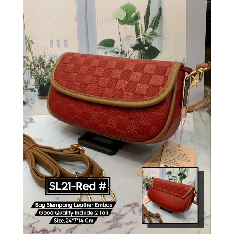 SL21 Bag Slempang Leather Embos Good Quality