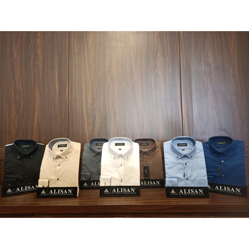 Kemeja Alisan Dobby Lengan Panjang Slimfit