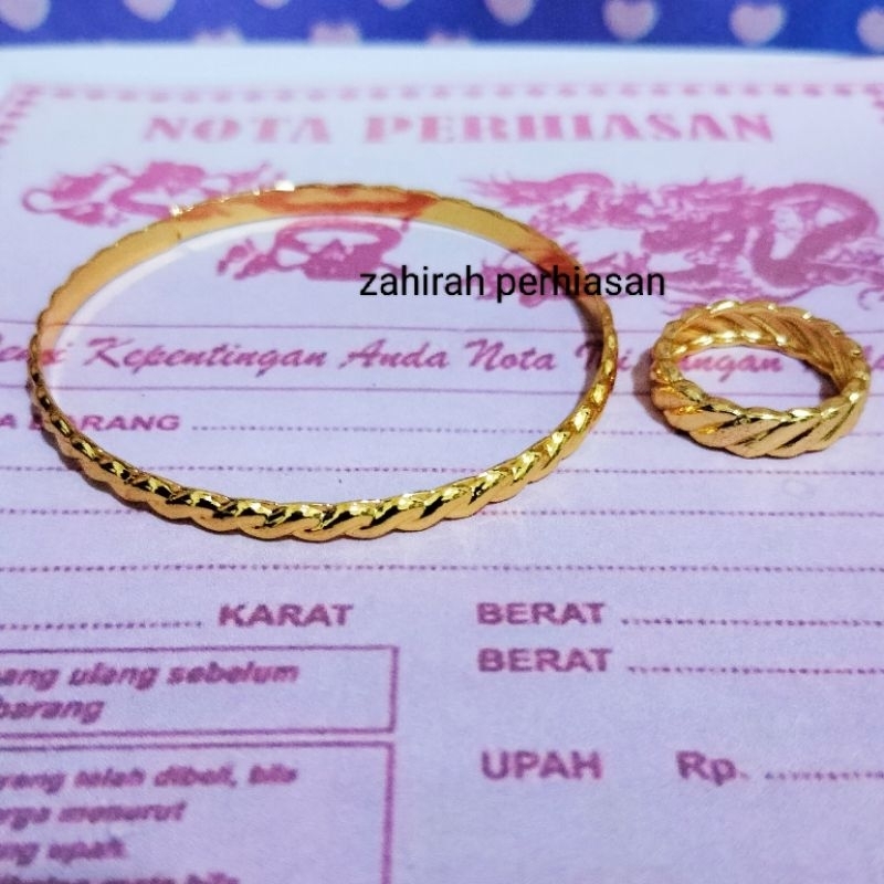 gelang koin cincin coin motif emas 22