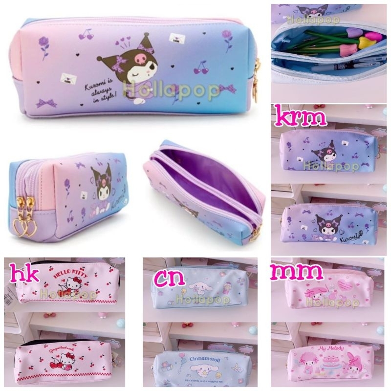 

HOP Pouch pensil 2 sekat Kitty Melody Kuromi Twin Stars Cinamoroll
