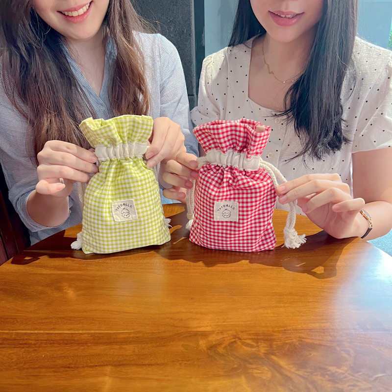 Toteally Spring Check String Pouch | Bag Organizer, Drawstring Pouch, Pouch Serut