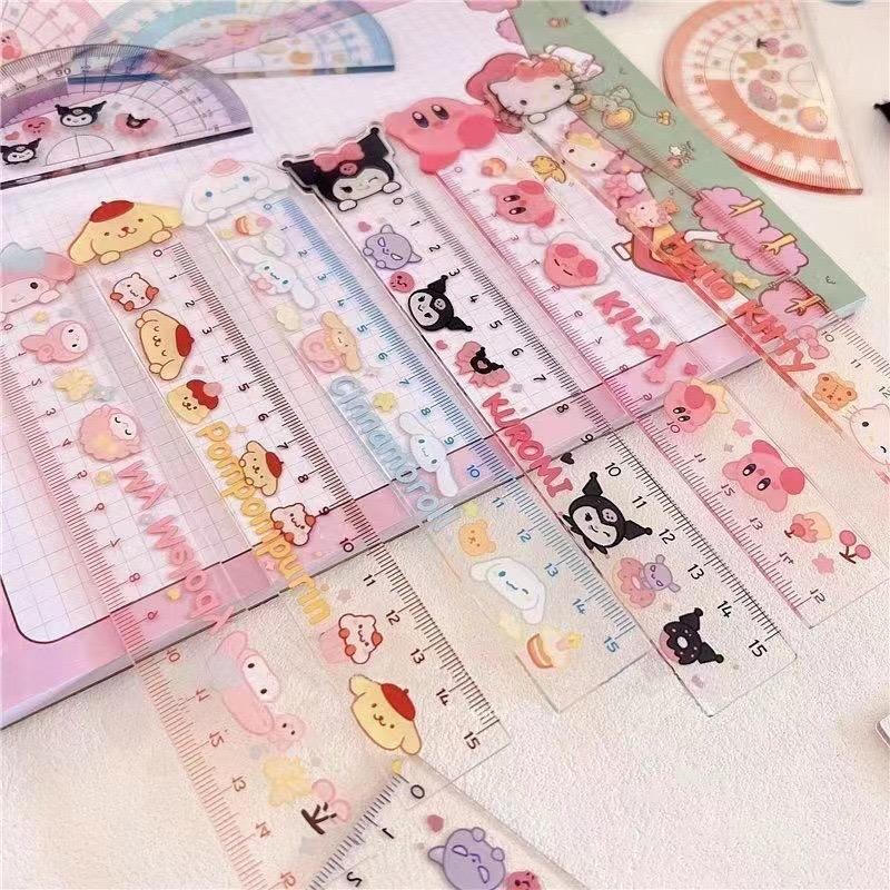 Alat Tulis Penggaris Paper Clip Plastik Kuromi Cinnamoroll My Melody Hello Kitty Pochacco Pompompurin