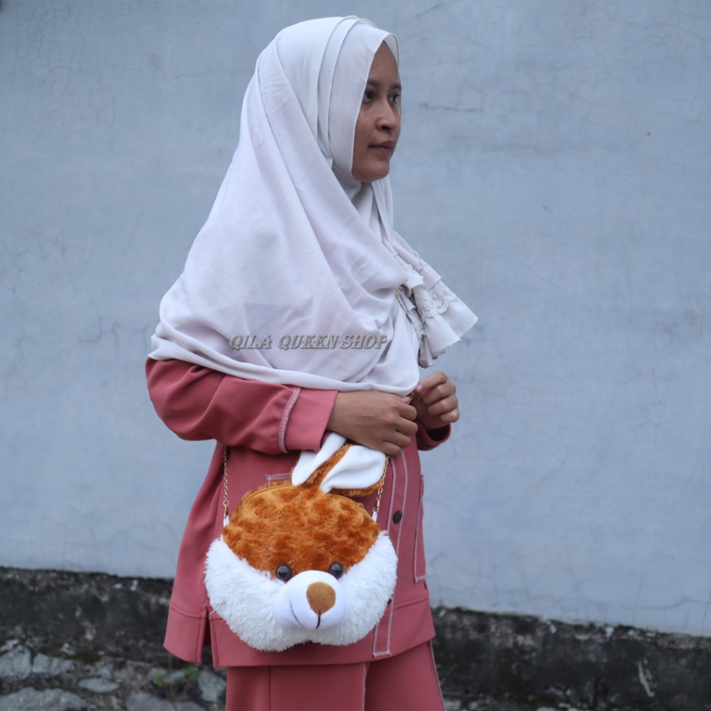 TAS SELEMPANG KELINCI KARAKTER BONEKA