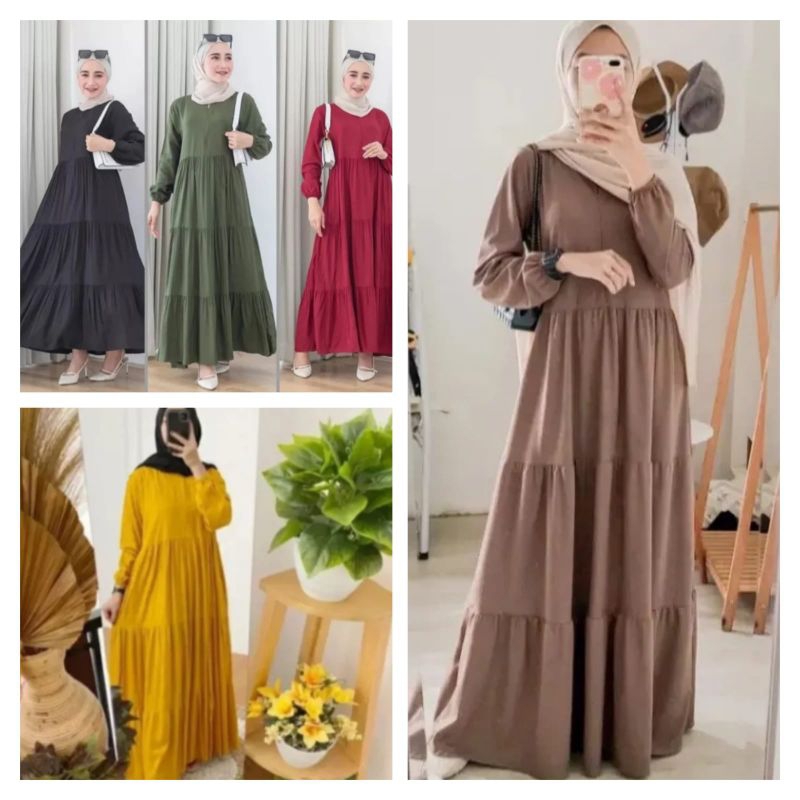 PAKET HEMAT 100 RIBU DAPAT 3 PCS GAMIS SUSUN REMPEL TERBARU MURAH YG VIRAL