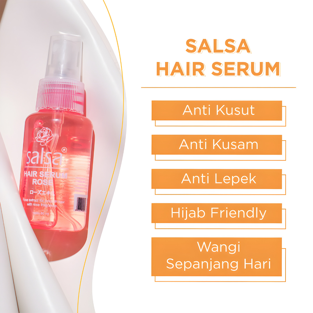 SALSA HAIR SERUM Treatment Rambut Spray Rose Perawatan Rambut Rusak Keratin &amp; Growth Repair 80ml