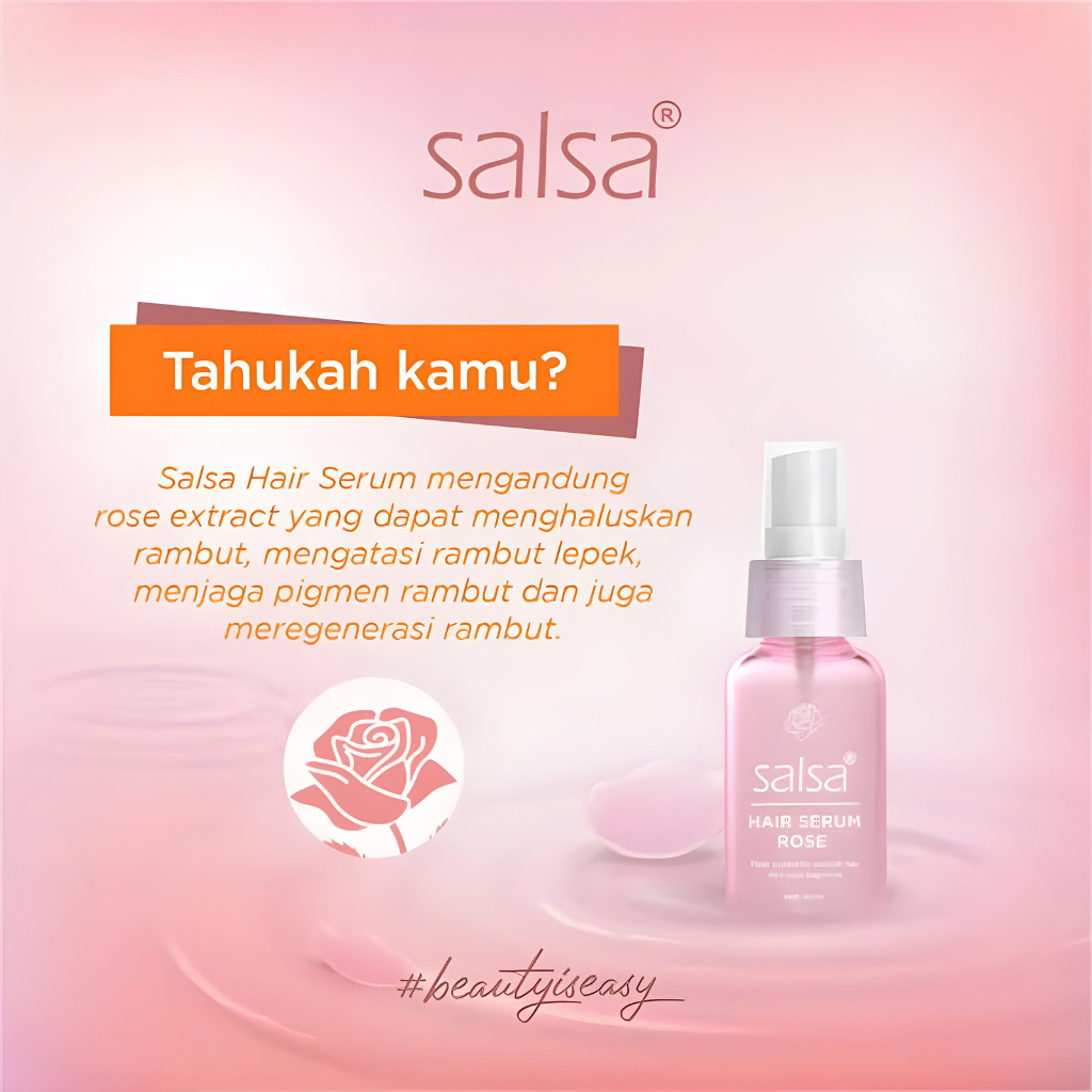 SALSA HAIR SERUM Treatment Rambut Spray Rose Perawatan Rambut Rusak Keratin &amp; Growth Repair 80ml