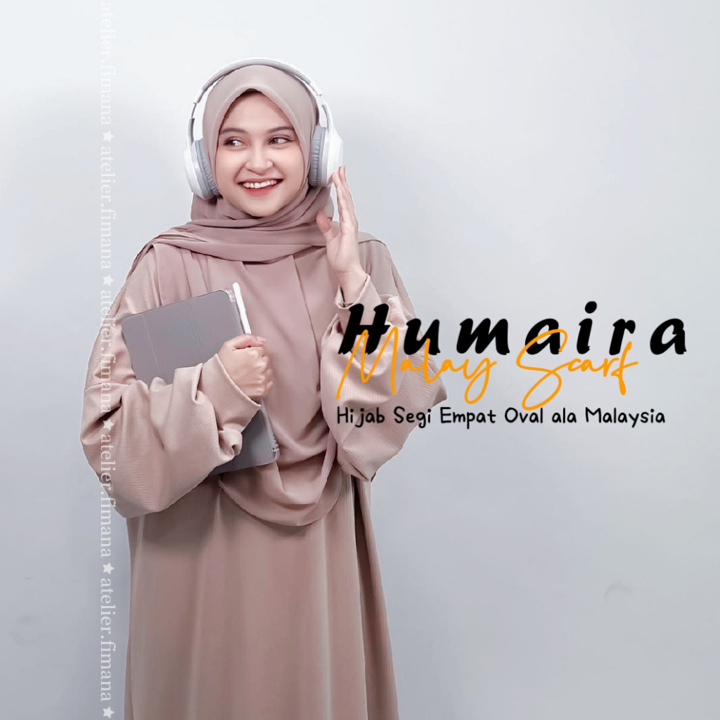 Humaira Malay Scarf || Hijab Segi Empat Oval Syar'i