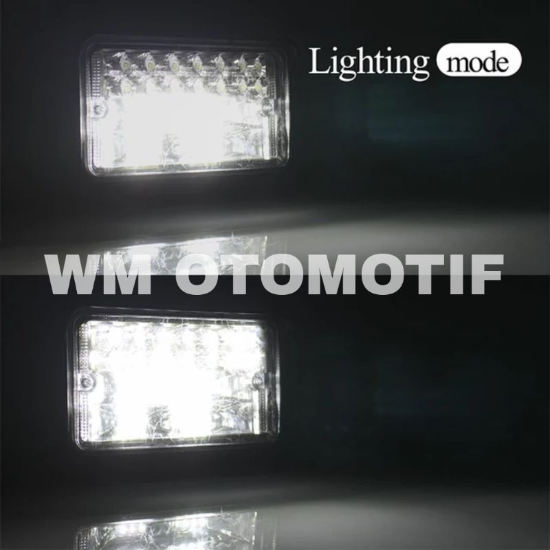 Lampu Tembak 24 Volt LED CWL 18 Mata Sorot CREE Truk Bus Canter Tronton Traktor 4 Inch 3 Kabel Jauh Dekat High Low Hi Lo Putih Offroad Truck Bis Fuso Tractor Hino Ragasa Bar Cree LightBar Work Light Utama Depan Motor Mobil Alat Berat Putih Waterproof