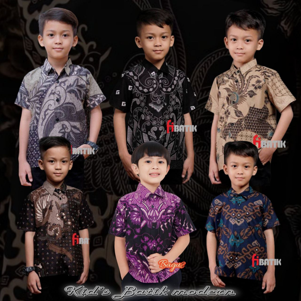 Batik anak anak laki laki-Kemeja Batik Anak-baju batik anak laki laki umur 2-10 tahun hem batik anak pendek