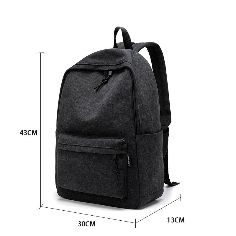 Tas Ransel Sekolah Laptop Pria Wanita Korea Fashion Bahan Kanvas Premium