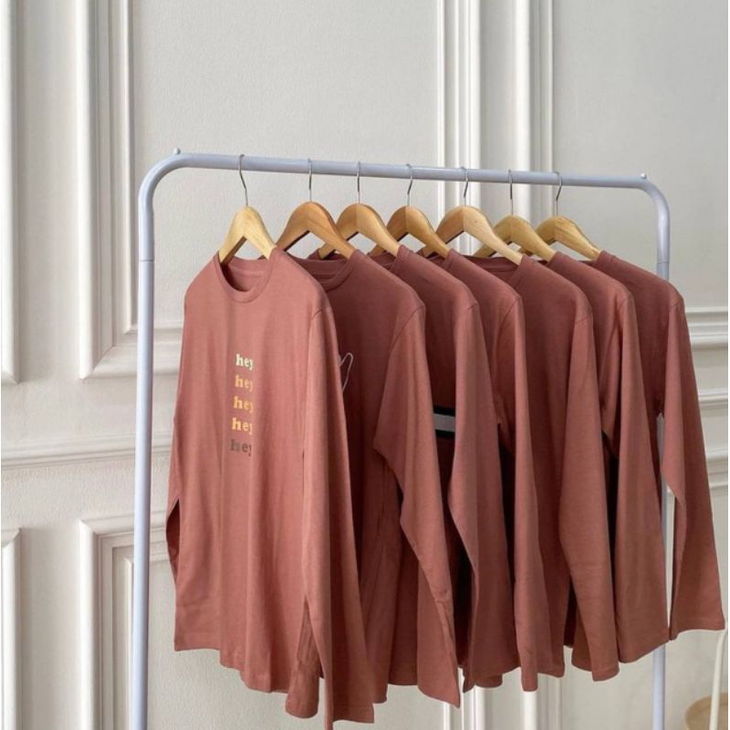 KAOS LENGAN PANJANG DUSTY ROSE | KAOS LENGAN PANJANG WANITA | KAOS LENGAN PANJANG MOTIF | KAOS T-SHI
