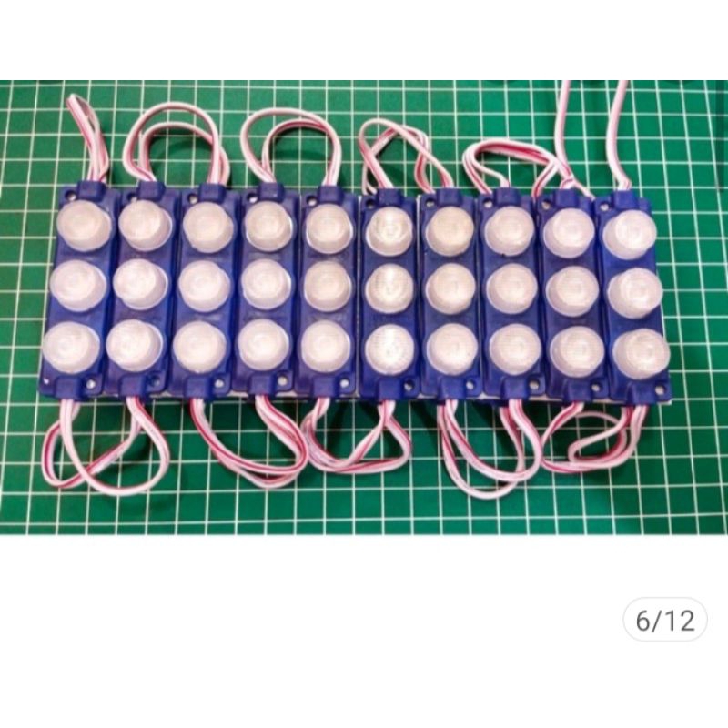 LAMPU LED 3 MATA SMD 7520 30 30 12 volt biru