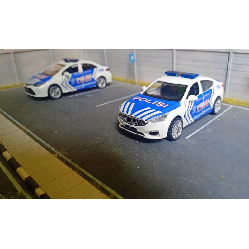 diecast miniatur mobil polisi Indonesia patwal PJR sedan KIA 1/43