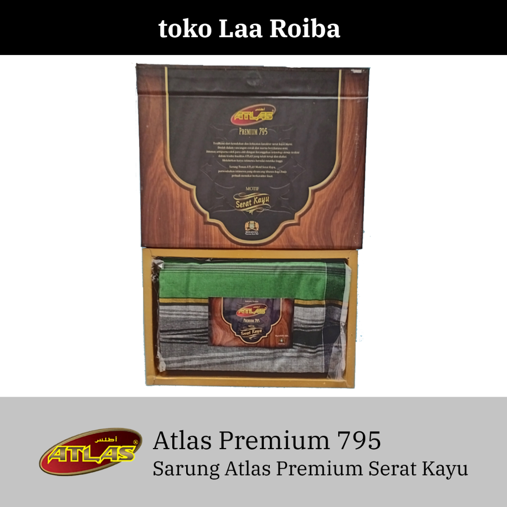 Sarung ATLAS Premium 795 Motif serat Kayu | Warna Random