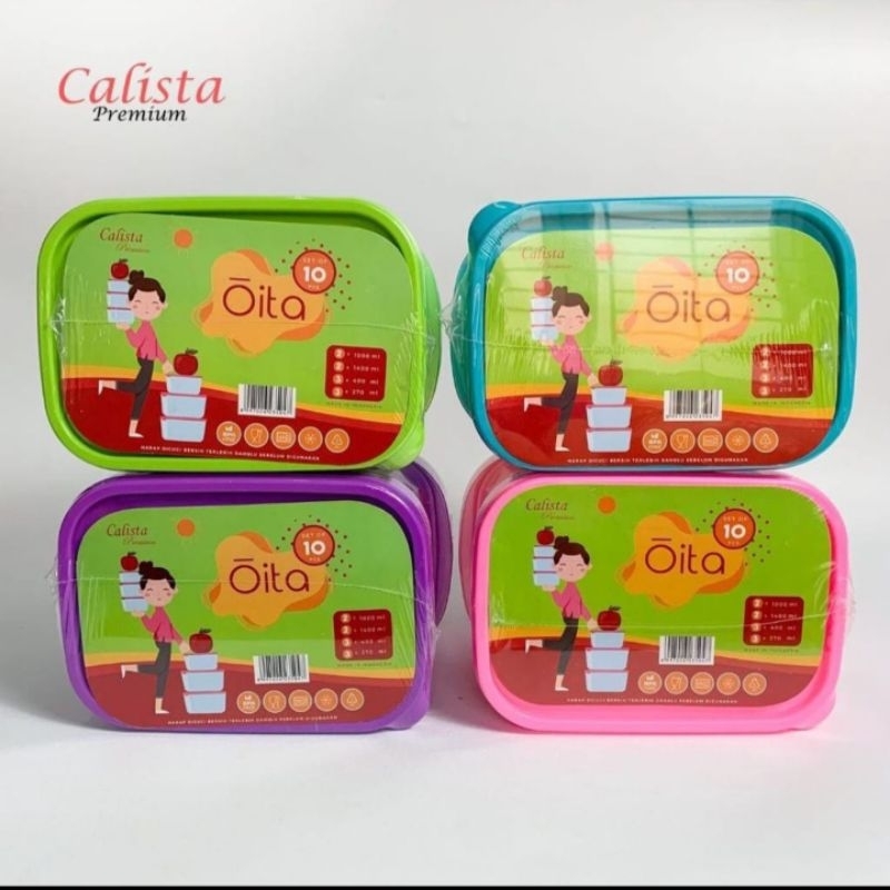 Tempat Makan Calista Oita Set 10 Pcs/Toples plastik/food container oita calista