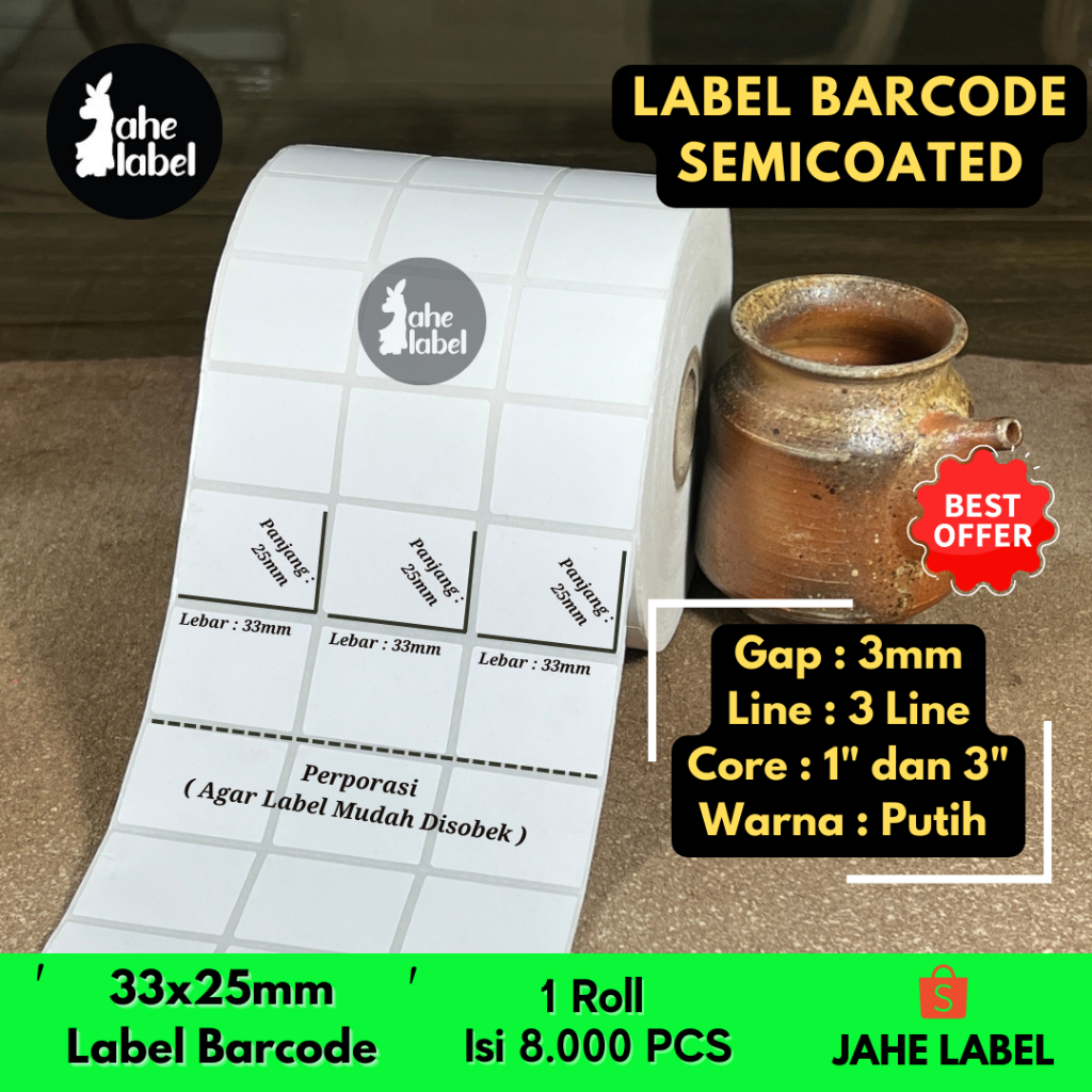 

LABEL STICKER BARCODE 33X25MM