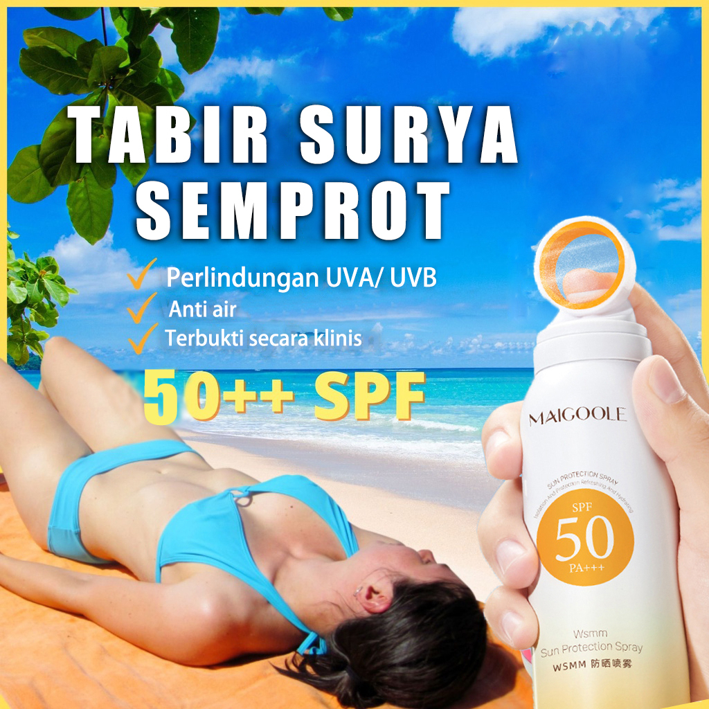 Suncreen spray Sunblok Tabir surya 150ml Kulit Tubuh Surya Surrek Pemutih Tubuh Pemutih, Primitif Anti -Aaging Sunscreen Spray Pemutih+Pelindung