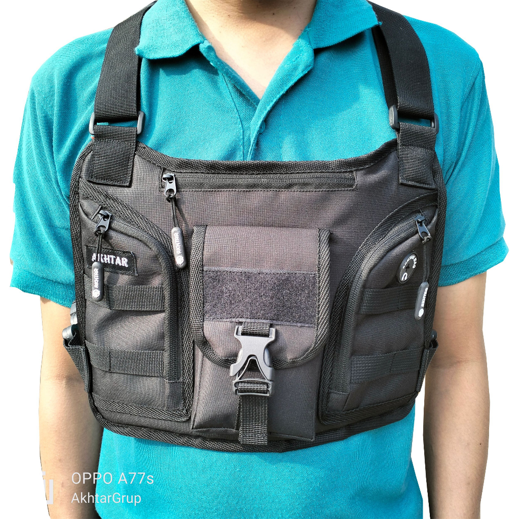 Tas dada pria rompi tactical chest bag pelindung dada chestbag motor