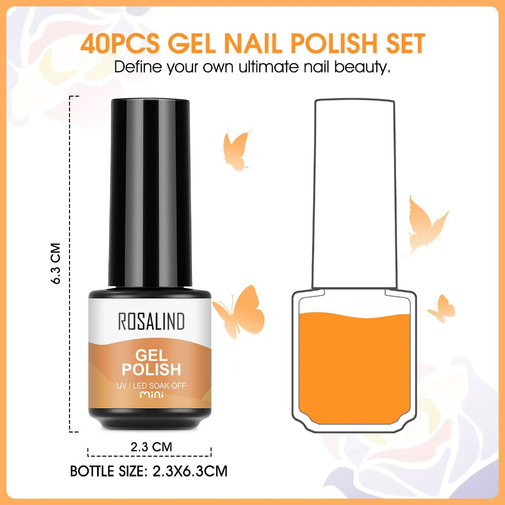 1 SET KUTEK Rosalind UV GEL Polish 1 Box (gift box) isi 40 pcs | kutek 1 box | kutek gel uv | kutek per box