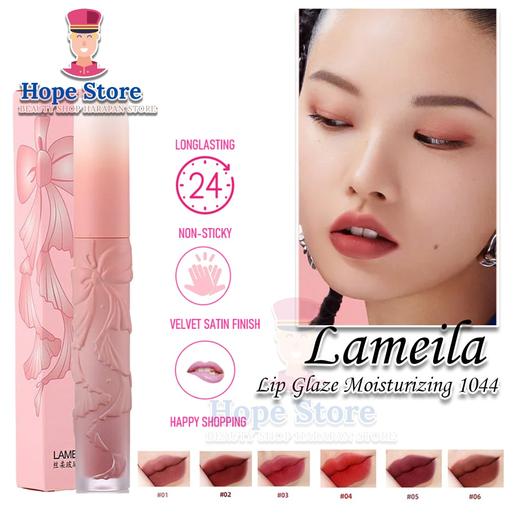 Hope Store - Lameila Lip Glaze Moisturizing Lipstik Cair Kosmetik 6 Warna