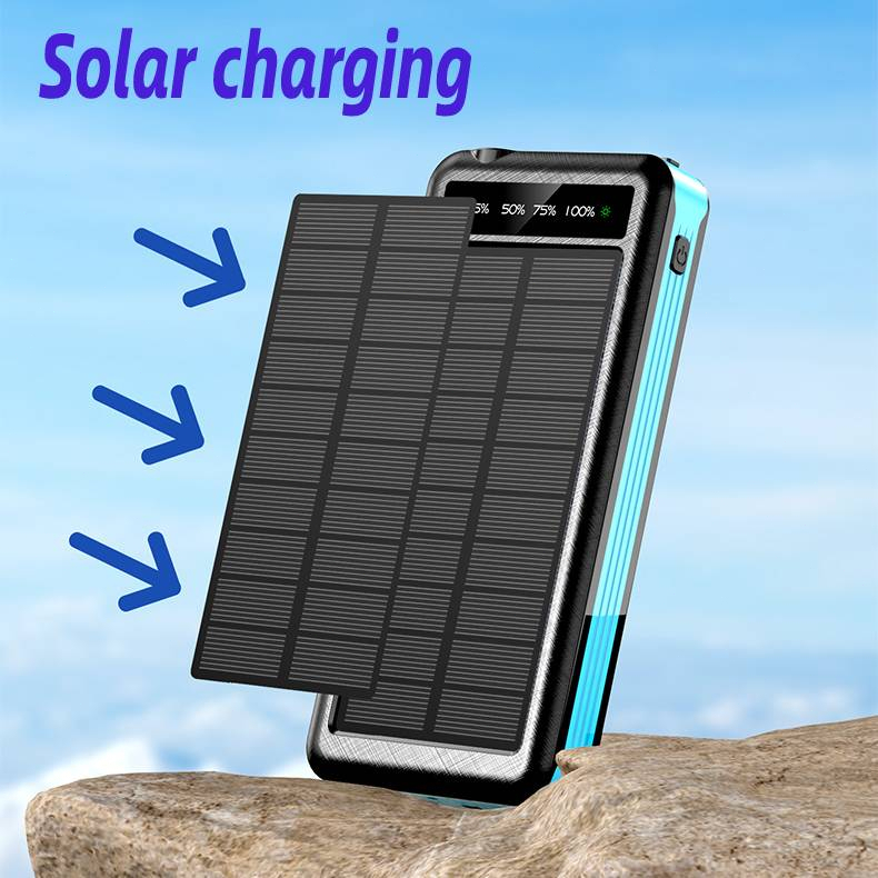 【Penjual Lokal】Big Deal!COD 100000mah Wireless Charging Powerbank Tenaga surya Power Bank Solar bank tenaga surya Fast Charging Energi Datang dengan 4 kabel data powerbanks