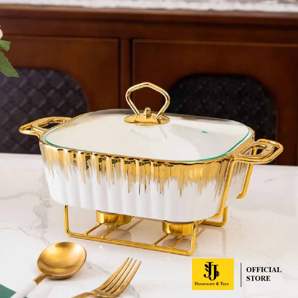 JJ Houseware & Toys-Nakami Royal Porcelain Casserole White 15 Inch