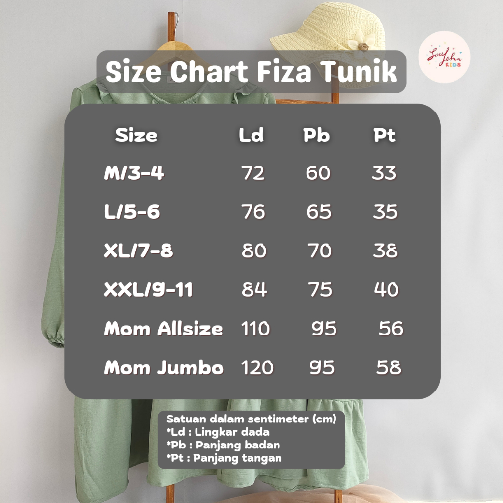 Soulleha Tunik Anak Fiza Crinkle Airflow Premium 2-11Tahun