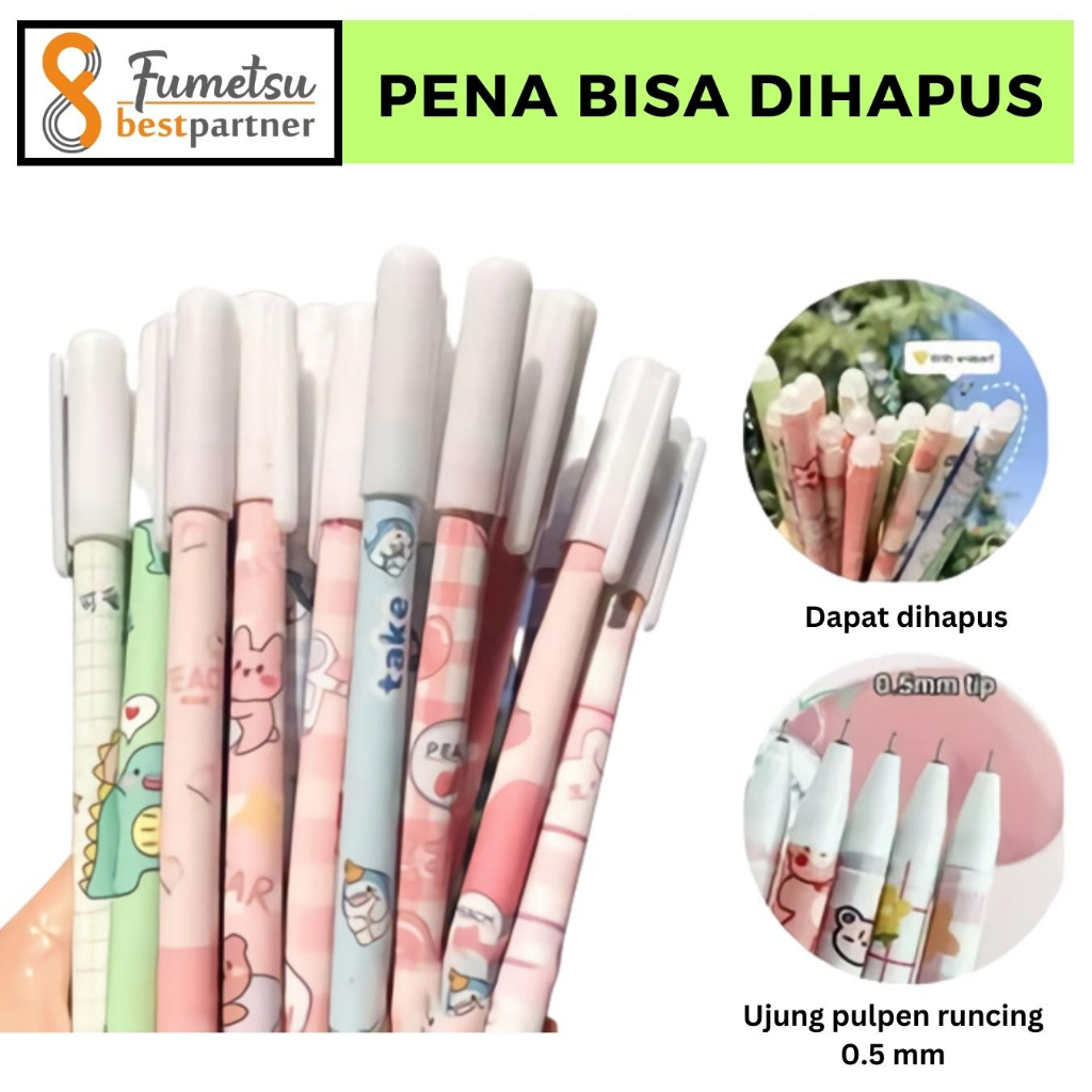 Pulpen Pena Ajaib ALat Tulis Serbaguna  /  Pena Bisa Dihapus Karakter Lucu Termurah 1Pcs